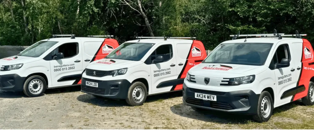 Our fleet of gutter cleaning vehicles in Nelson